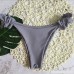 Sexy Bikinis Set Fitfulvan Ruffles Women Solid Bandage Tankini Set Brazilian Swimwear Grey B07MNL71WH